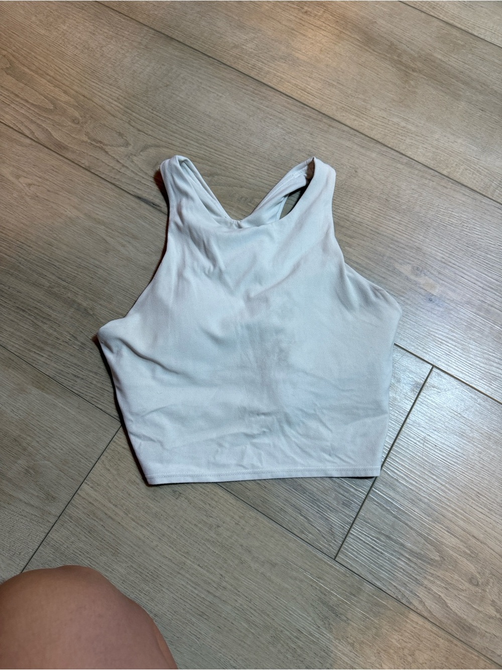 Athleta Cream High-Neck Crop Tank Small